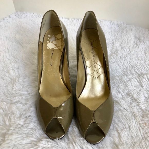 🇺🇸 New Bandolino Peep Toe Taupe Heels, Size 8.5 - Picture 3 of 8